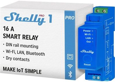 Shelly Pro 1 - Trockenkontakt-Smart-Relais für DIN-Schiene