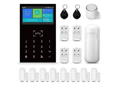 PGST Komplettset Alarmsystem, Home Wireless Wifi + GSM 2G Tuya Smartlife APP Alexa