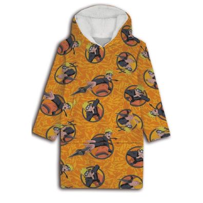 Naruto Bequemer Überwurf mit Kapuze Kapuzen Poncho für Erwachsene in Einheitsgröße