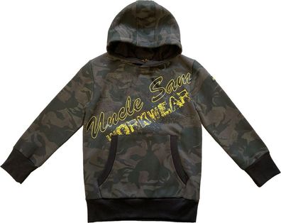 Uncle Sam Kinder Sweathoody Beruf Oliv Camouflage/Schwarz