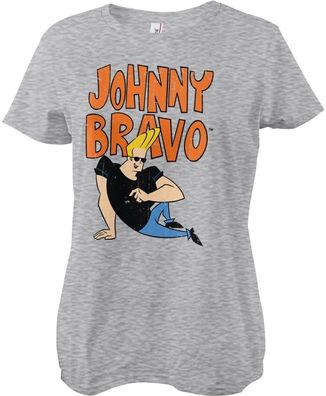 Johnny Bravo Girly Tee Damen T-Shirt Heathergrey