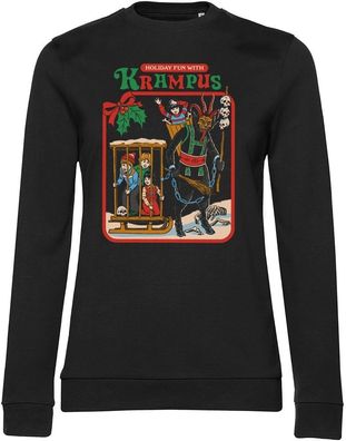 Steven Rhodes Fun With Krampus Girly Damen Sweatshirt Black