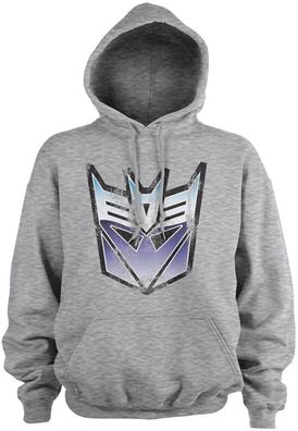 Transformers Distressed Decepticon Shield Hoodie Heathergrey
