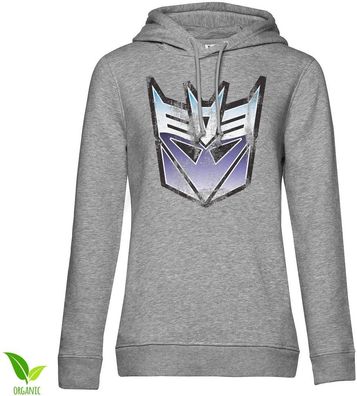 Transformers Distressed Decepticon Shield Girls Damen Hoodie Heathergrey