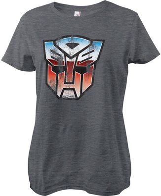 Transformers Distressed Autobot Shield Girly Tee Damen T-Shirt Dark/Heather