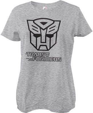 Transformers Autobots Monotone Girly Tee Damen T-Shirt Heathergrey