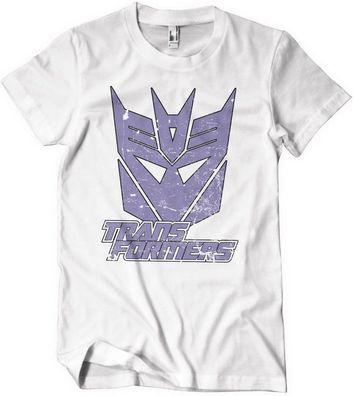 Transformers Washed Decepticon Duotone Shield T-Shirt White