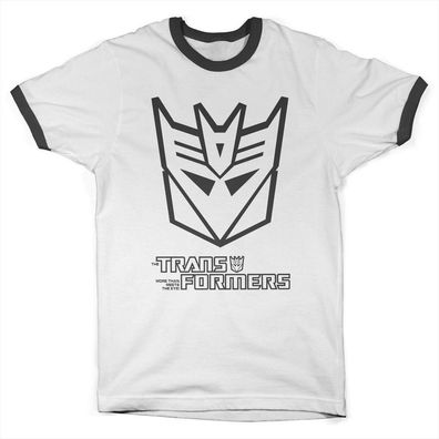 Transformers Decepticon Monotone Ringer Tee T-Shirt White/Black