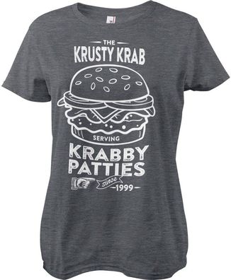 Spongebob The Krusty Krab Serving Krabby Patties Girly Tee Damen T-Shirt Dark/Heather