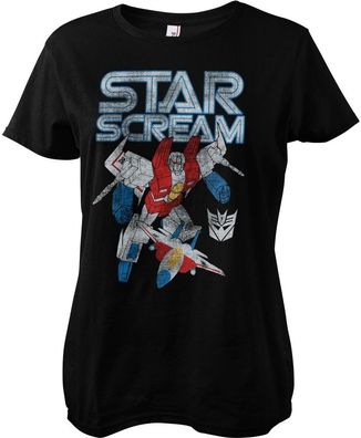 Transformers Starscream Washed Girly Tee Damen T-Shirt Black