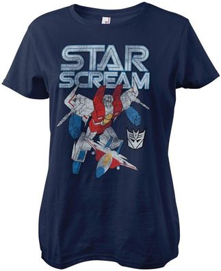 Transformers Starscream Washed Girly Tee Damen T-Shirt Navy