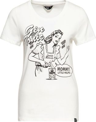 Queen Kerosin Damen Gin Tonic Classic T-Shirt Weiß