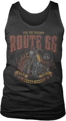 Route 66 - Golden Chopper Tank Top T-Shirt Black