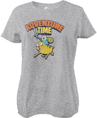 Adventure Time Washed Girly Tee Damen T-Shirt Heathergrey