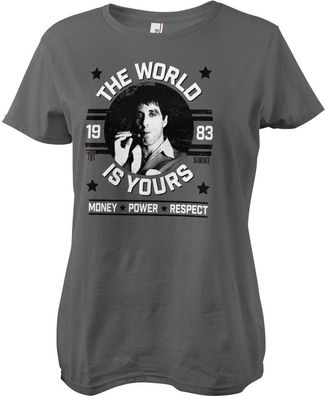 Scarface The World Is Yours Girly Tee Damen T-Shirt Darkgrey