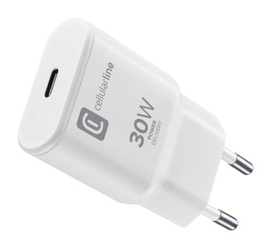 Cellularline USB-C GaN Reiselader 30W White