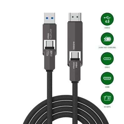 4smarts USB4 HDMI Kabel ComboCord 240W 1,5m