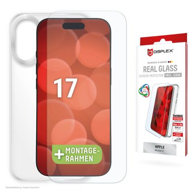 Displex Panzerglas 10H inklusive Handyhülle transparent für iPhone 17