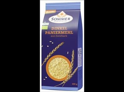 SOMMER 6x Demeter Dinkel Paniermehl aus feinem Zwieback 300g