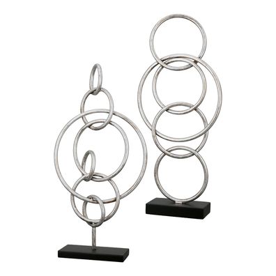 Casablanca Skulptur, "Combine", Metall, silberfarben, , 2 Stück wie abgebildet,