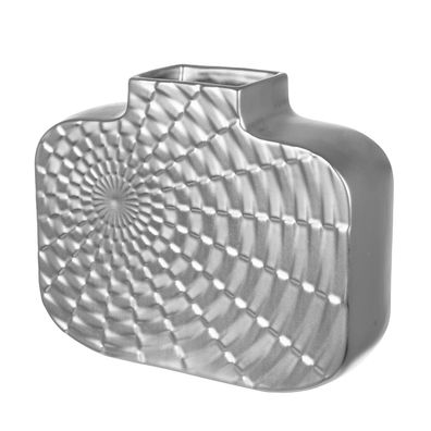 Gilde Vase, "Sunny", Keramik, silberfarben, VE 2, L. 8 cm, B. 26 cm, H. 21 cm