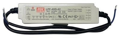 Mean Well LED Driver LPF-40D-42 | 40W 30VDC DIM 1-10V IP67