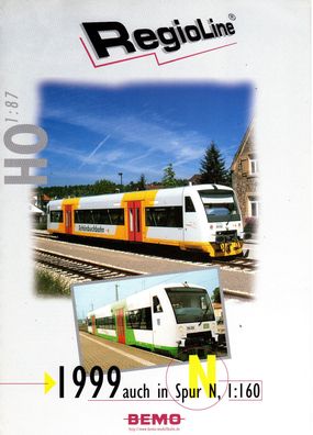 BEMO H0 N Modelleisenbahn Prospekt Faltblatt Regioline 1999