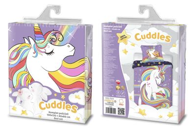 Baby Bettwäsche mit verträumten Einhorn 100x135cm