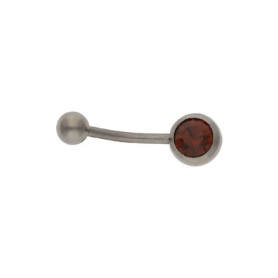 JuwelmaLux Bauchnabelpiercing Titan mit synth. Zirkonia hellbraun JL30-01-2029