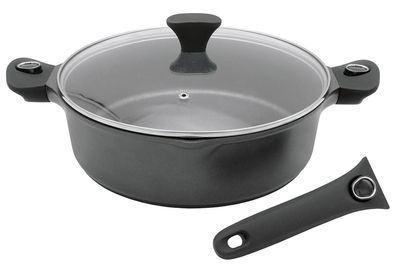 KARL KRÜGER Schmorpfanne Gamma Ø28cm mit abnehmb. Griffen u. Glasdeckel 110348