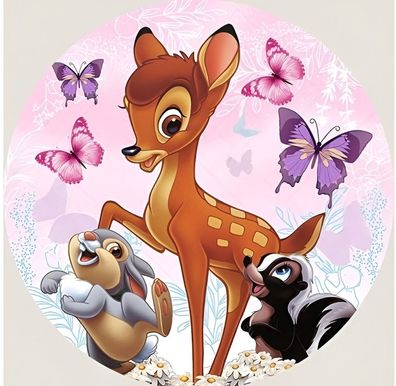 Bambi Essbar Hirsch Zuckermasse Tortenbild Tortenaufleger + 4 Muffin b03