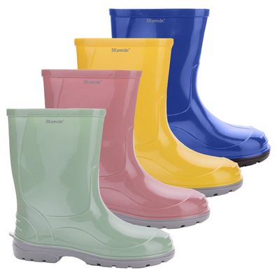 3Kamido GoClassic klassische Kindergummistiefel aus PVC Filzeinlage 3M-Reflektoren