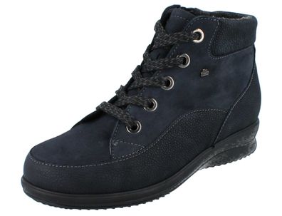 FINN Comfort Parsenn Damen Stiefel warm gefüttert mit Wollfutter blau Leder