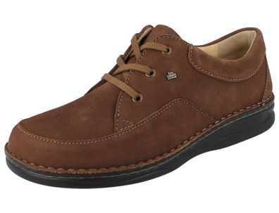 FINN Comfort Bagan Herren Halbschuhe Schnürschuhe braun Nubukleder