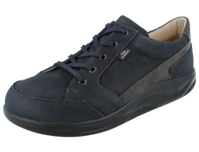 FINN Comfort Finnamic Huaraz Herren Schnürhalbschuhe blau grau Nubukleder