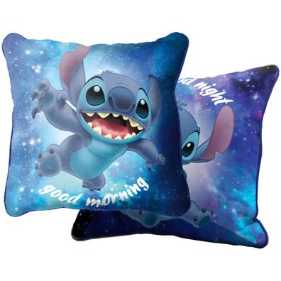 Lilo & Stitch Kissen Out of The World 40x40 cm Good Morning Good Night Wendekissen