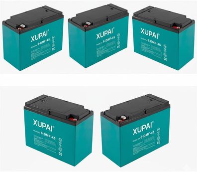 5er Pack Blei Gel Batterie A1, 60V 45Ah, AGM Blei-Gel-Akku, Wartungsfrei, Akku