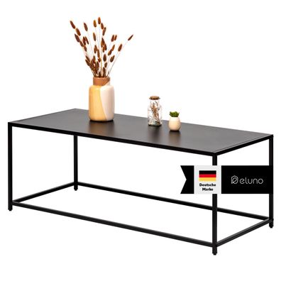 eluno Couchtisch im Industrie-Design aus schwarzem Metall 110 x 41 x 50 cm
