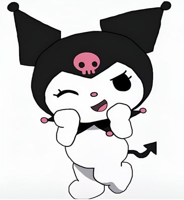 Kuromi 14x10cm Essbar Weißer Hase Tortenaufleger Torte Tortenbild Zuckerbild k01