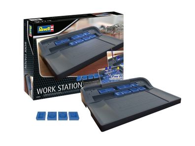 Revell 39085 Work Station Arbeitstisch mit Ablageflächen für Pinsel, Werkzeuge und Kl