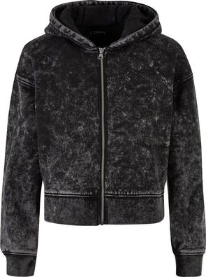 Urban Classics Damen Ladies Short Oversized Towel Washed Zip Hoody