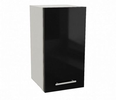 Hängeschrank 40cm Schwarz Hochglanz SOFT CLOSE, Küchenschrank, LINDA, PURE LINE