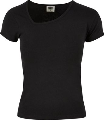 Urban Classics Damen T-Shirt Ladies Organic Asymmetric Neckline Tee