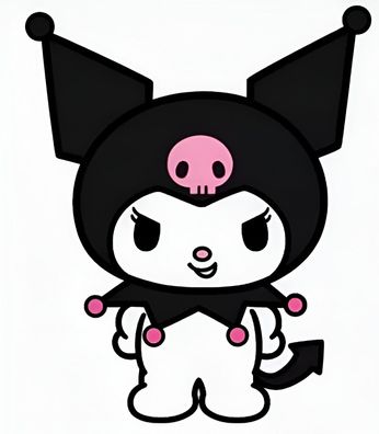 Kuromi 14x10cm Essbar Weißer Hase Tortenaufleger Torte Tortenbild Zuckerbild k03