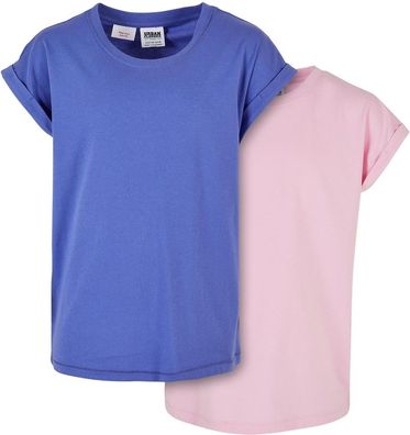 Urban Classics Mädchen T-Shirt Girls Organic Extended Shoulder Tee 2-Pack