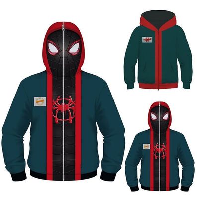 Kinder Jungen Spiderman Miles Morales Kapuzenjacke Sweatjacke Sweatshirt Hoodie DE