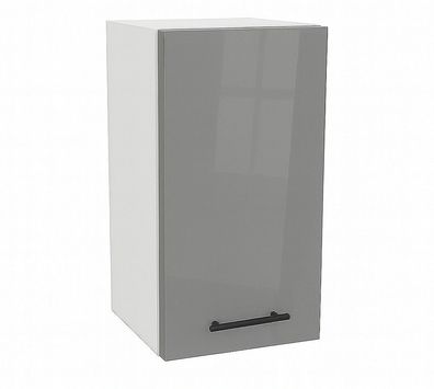 Hängeschrank 40cm Grau Hochglanz SOFT CLOSE, Küchenschrank, LINDA, PURE LINE
