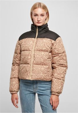 Urban Classics Damen Jacke Ladies AOP Retro Puffer Jacket
