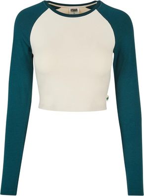 Urban Classics Damen Ladies Organic Cropped Retro Baseball Longsleeve