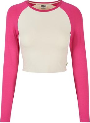 Urban Classics Damen Ladies Organic Cropped Retro Baseball Longsleeve
